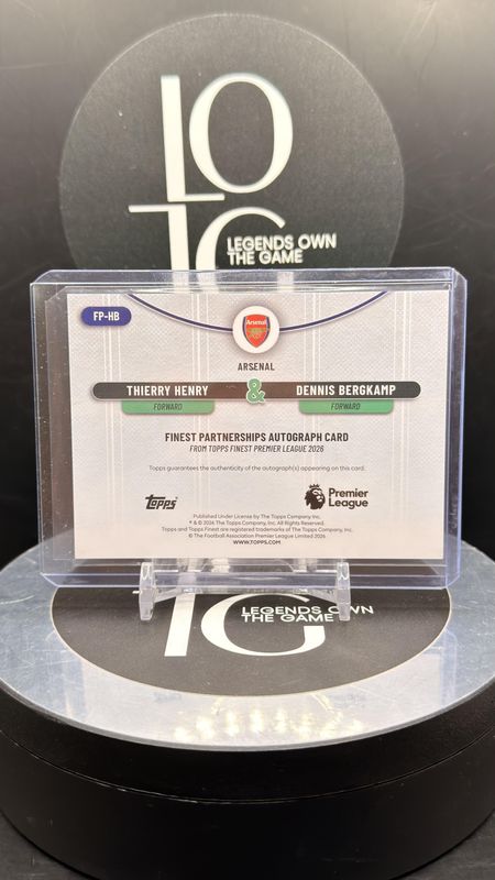 2026 Topps Finest Premier League Partnership Card Thierry Henry &amp; Dennis Bergkamp 09/25 #FB-HB