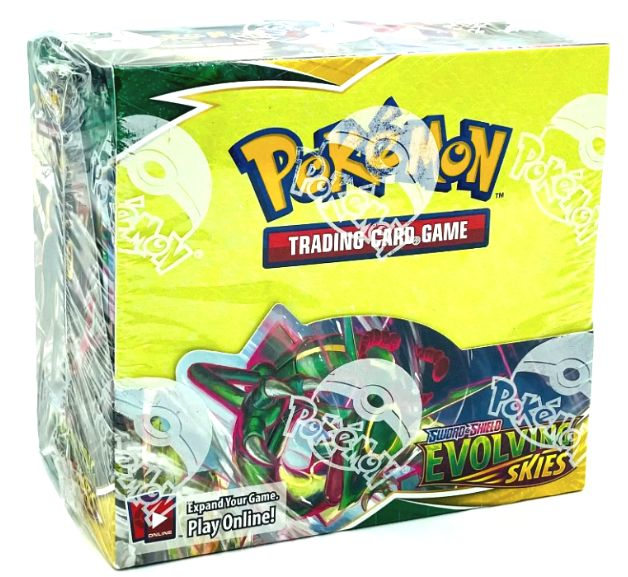 Pokemon TCG: Sword &amp; Shield Evolving Skies Booster Box w/ Acrylic Box