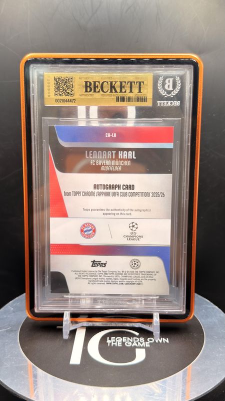 2025-26 Topps Chrome Sapphire UEFA Club Competitions Autographs Orange Sapphire #CALK Lennart Karl BGS 9.5 Auto 10