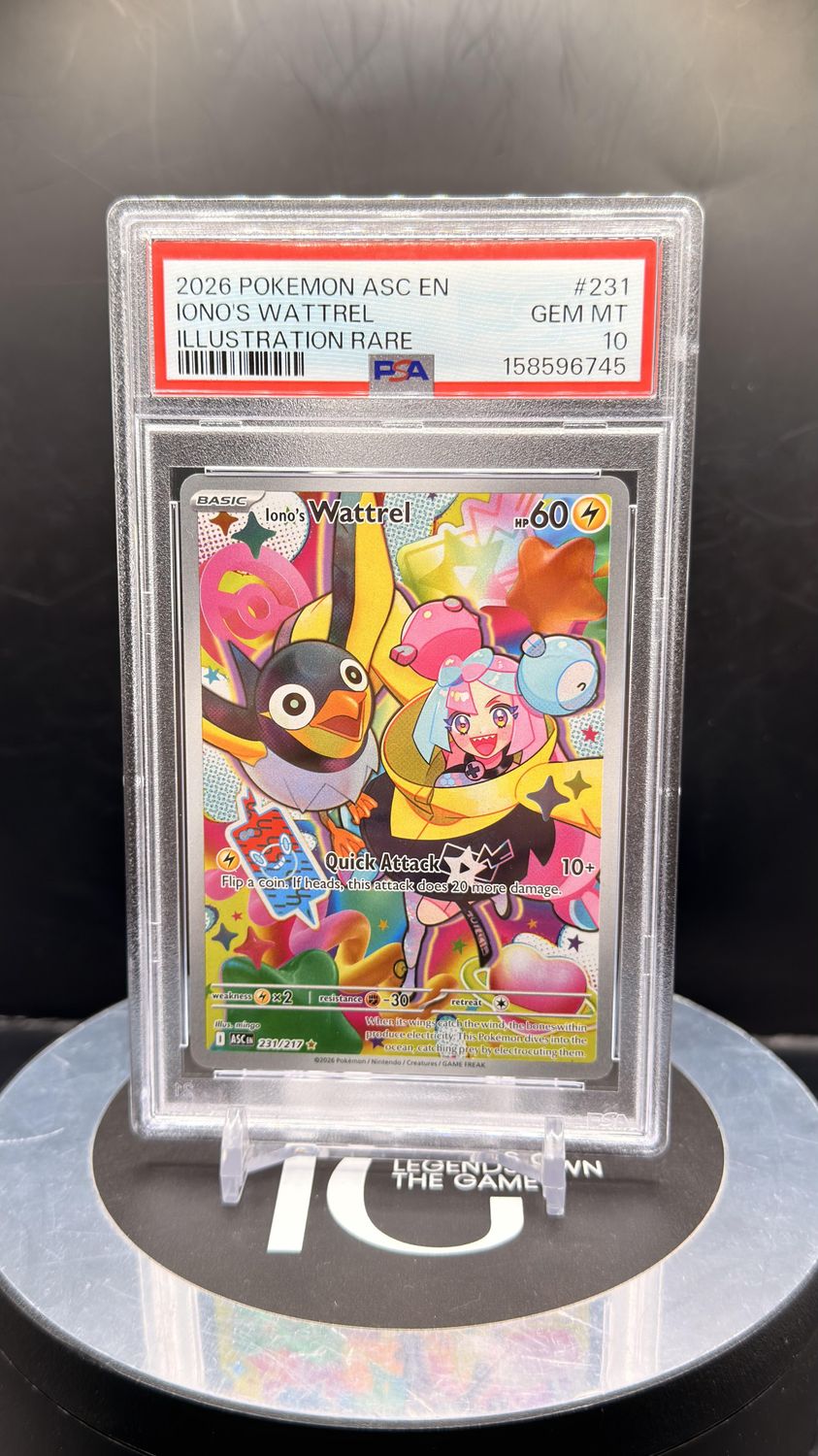 2026 Pokemon ASC En Iono's Wattrel Illustration Rare #231 PSA 10