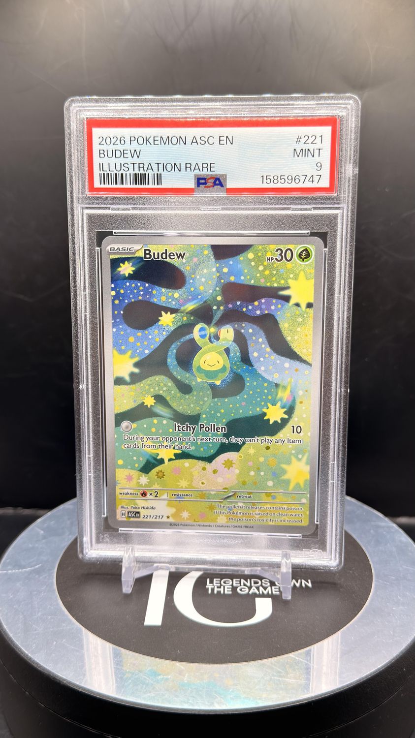 2026 Pokemon ASC En Budew Illustration Rare #221 PSA 9