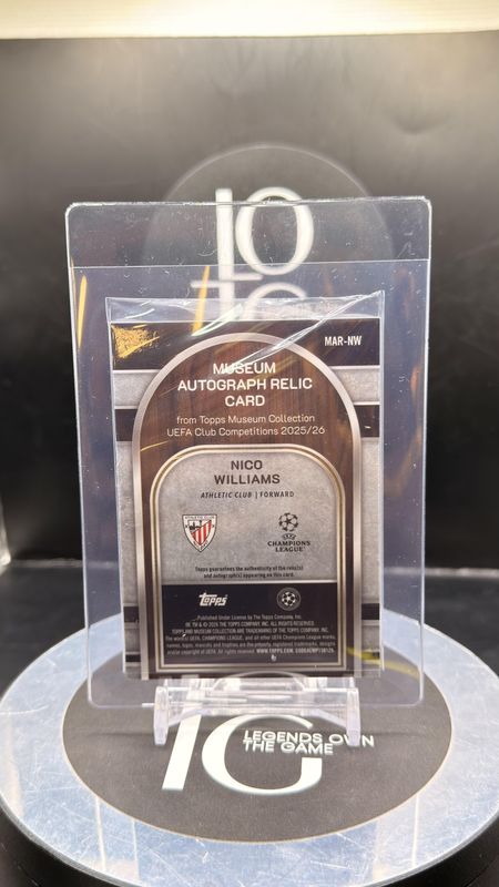 2026 Topps Museum Collection Match-Worn Memorabilia Museum Nico Williams Auto /75