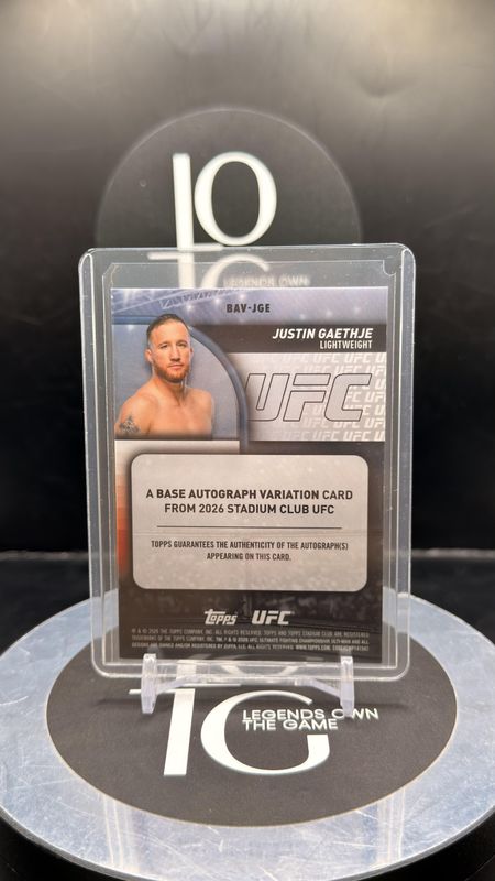 2026 Topps UFC Stadium Club Justin Gaethje Auto /99