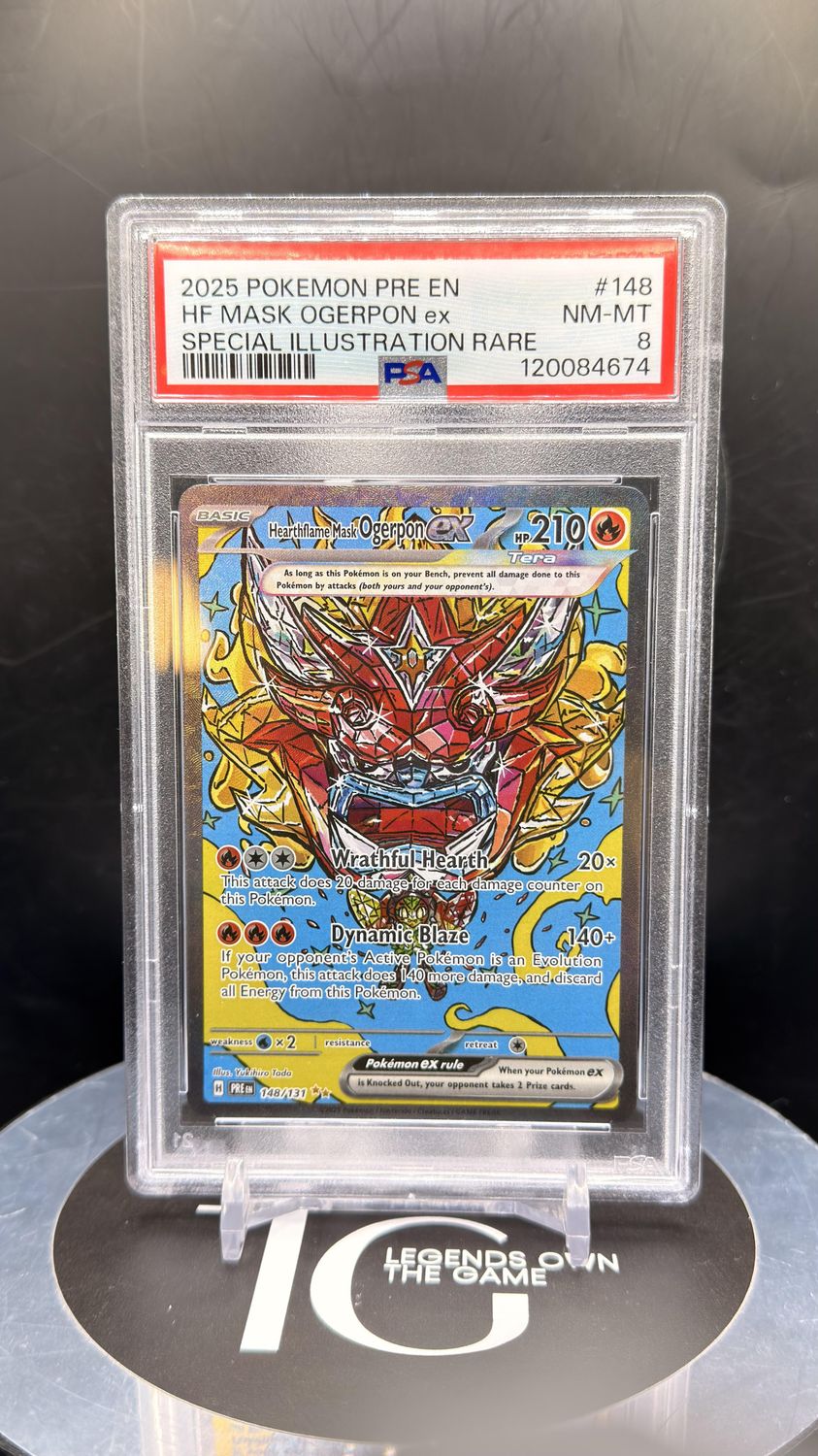 2025 Pokemon Pre En HF Mask Ogerpon ex Special Illustration Rare #148 PSA 8