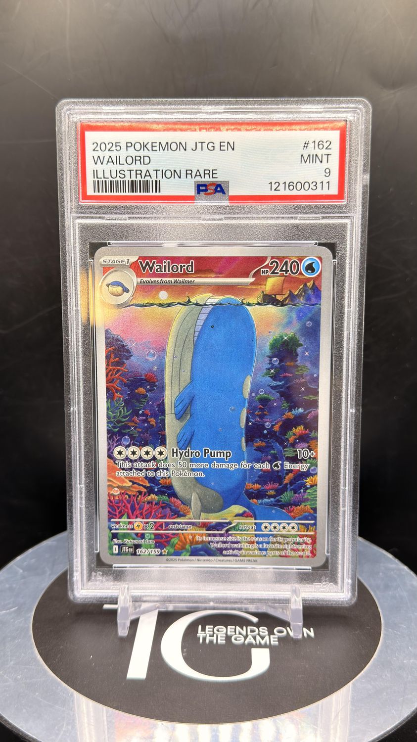 2025 Pokemon JTG En Wailord Illustration Rare #162 PSA 9