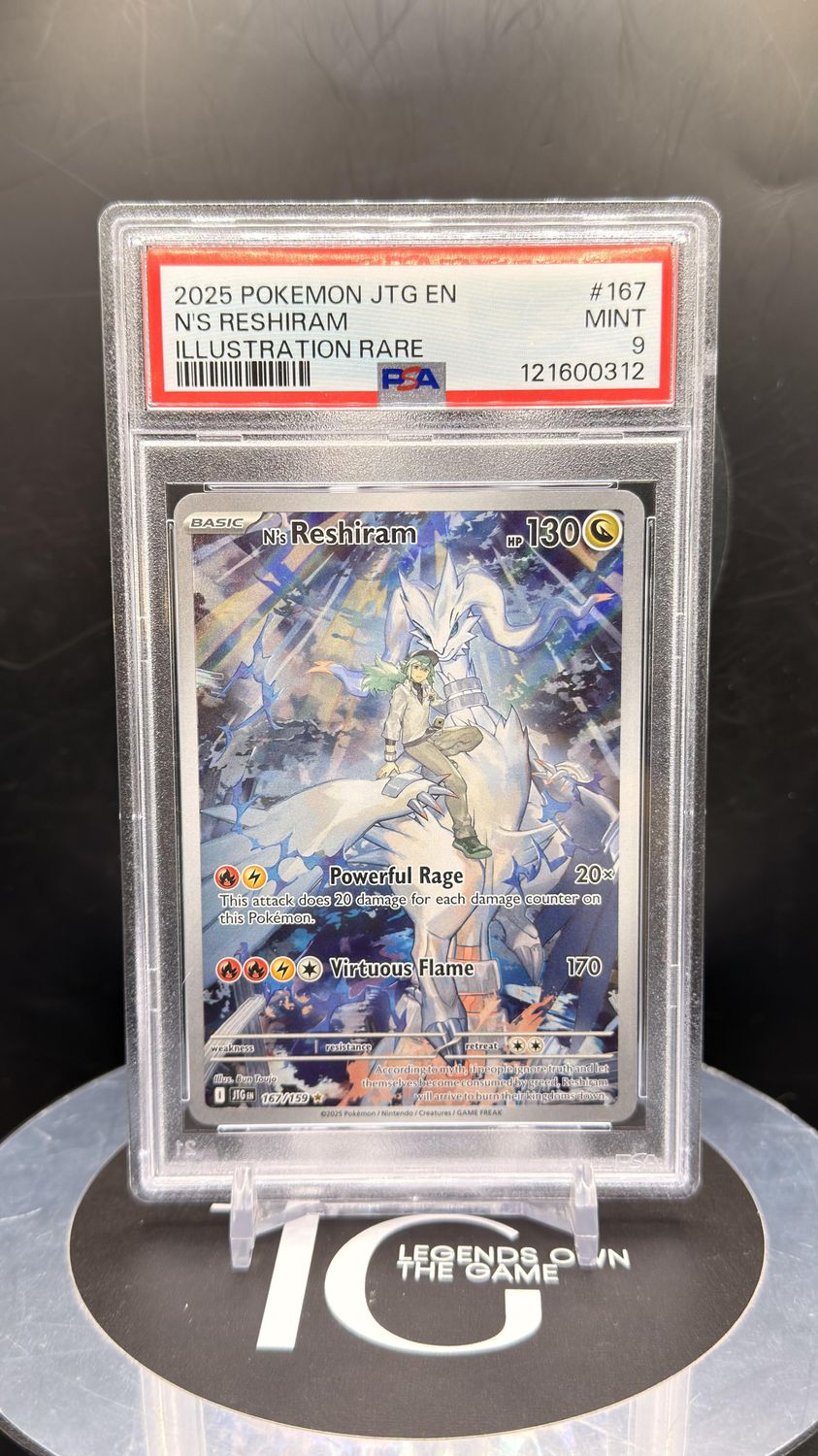 2025 Pokemon JTG En N's Reshiram Illustration Rare #167 PSA 9