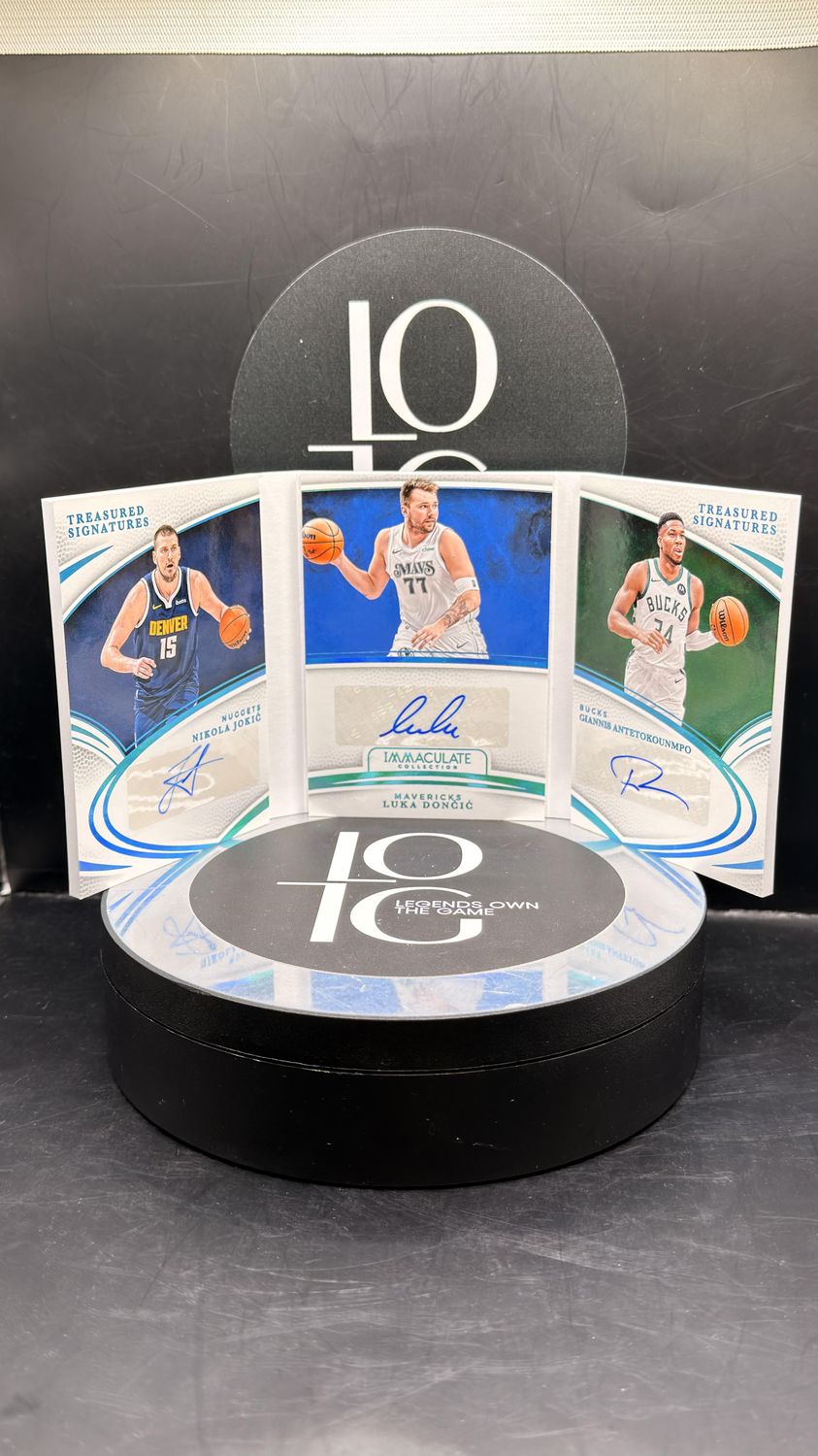 2024-25 Panini Immaculate Collection Treasured Signatures Booklet N.Jokic/L.Doncic/G.Antetokounmpo 1 of 1 #TS-EUR