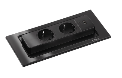 Evoline Backflip Steckdose Einbau USB-C Schwarz lackiert