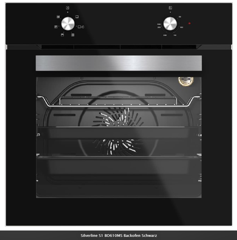 Silverline S1 BO610MS Backofen Schwarz Herstellernummer: BO610MS EAN: 8683517413864