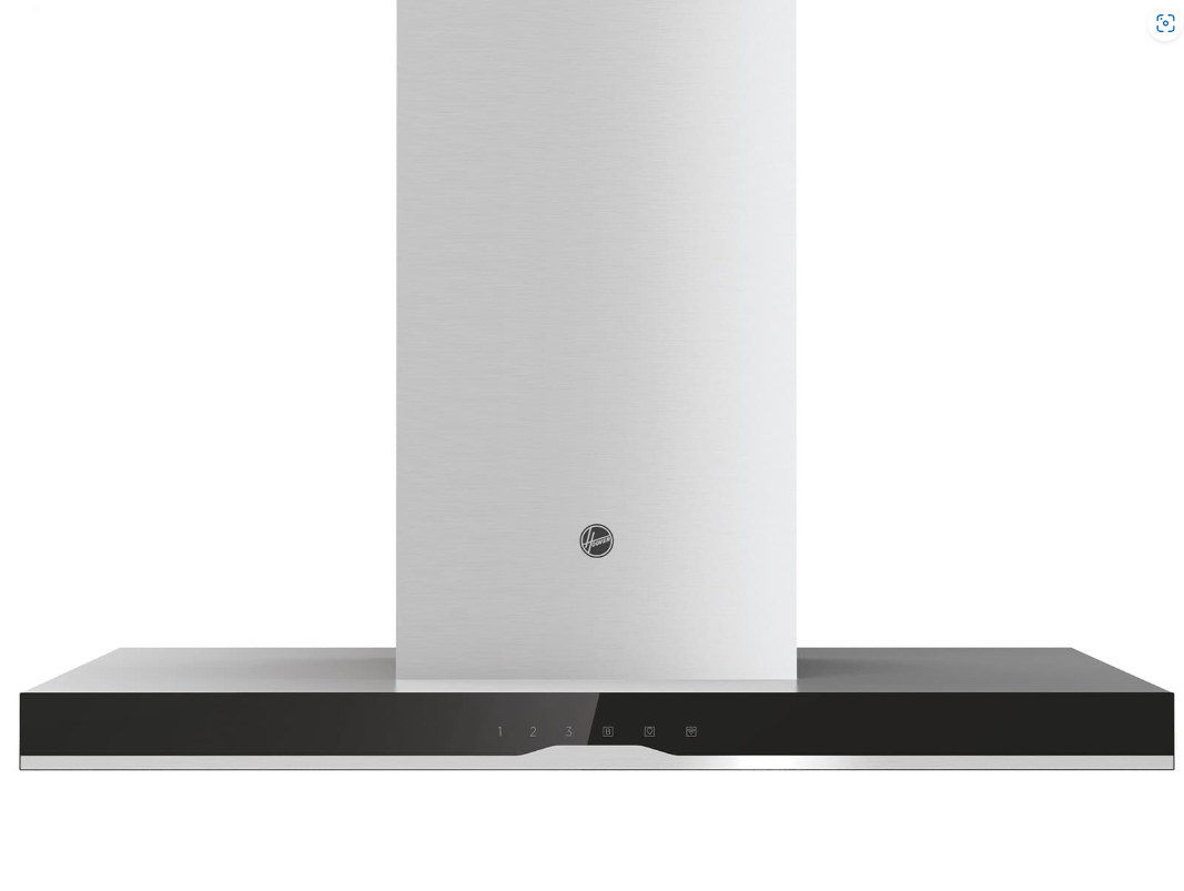Hoover HTSI9CBK5XWIFI Inselhaube 90 cm Edelstahl/Schwarzglas Energieklasse:A Herstellernummer: 36901793 EAN: 8059019051178