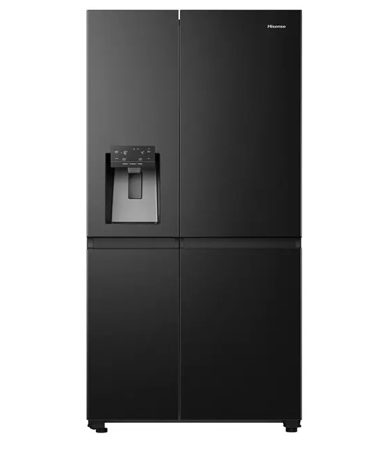 Hisense RS818N4TFE Side by Side Kühl-Gefrier-Kombination Schwarz EEK:E Total No Frost: Nie wieder abtauen Wasserspender und Eisbereiter ohne Festwasseranschluss Smart Connectivity