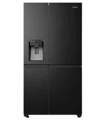Hisense RS818N4TFE Side by Side Kühl-Gefrier-Kombination Schwarz EEK:E Total No Frost: Nie wieder abtauen Wasserspender und Eisbereiter ohne Festwasseranschluss Smart Connectivity