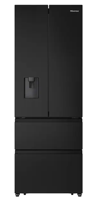 Hisense RF632N4WFE French Door Kühl-Gefrier-Kombination Premium Black Inox EEK:E Total No Frost: Nie wieder abtauen Integrierter Wasserspender ohne Festwasseranschluss: Für perfekt gekühltes Wasser