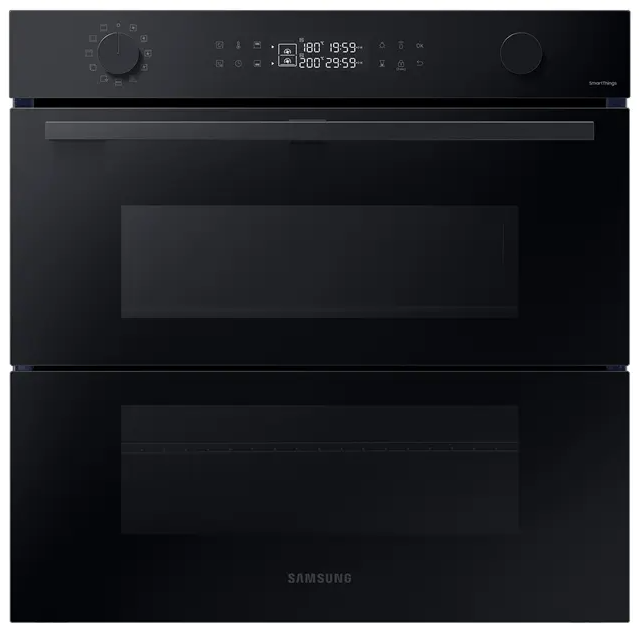 Samsung NV7B4550VDK/U1 Dual Cook Flex Pyrolyse Backofen Schwarz - Serie 4 11 Backfunktionen+40 Automatikprogramme. Dual Cook Flex=Ein Ofen, zwei Garräume. Pyrolyse, Natural Steam, incl. 1-Fach Auszug