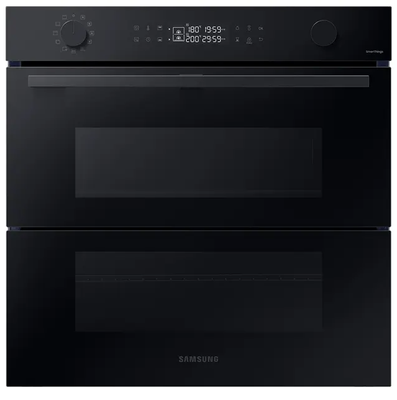 Samsung NV7B4550VDK/U1 Dual Cook Flex Pyrolyse Backofen Schwarz - Serie 4 11 Backfunktionen+40 Automatikprogramme. Dual Cook Flex=Ein Ofen, zwei Garräume. Pyrolyse, Natural Steam, incl. 1-Fach Auszug