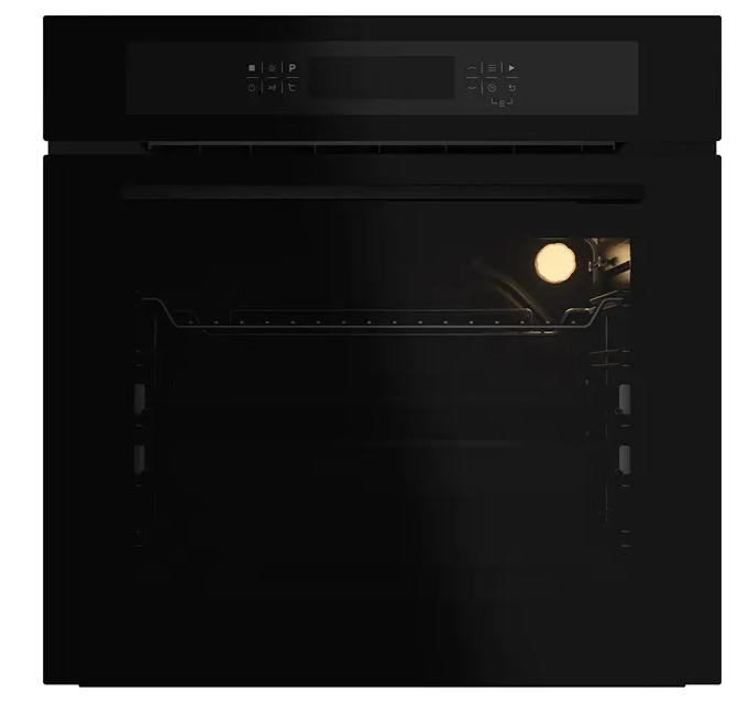 Silverline S5 BO650TS Backofen Schwarz 14 Funktionen Soft Open/Close Katalyse-Selbstreinigung incl. Teleskopauszug und Kerntemperaturfühler