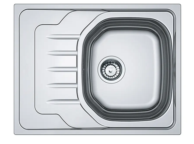 Franke Onda OLN 611-63 - 101.0613.108 Edelstahlspüle Ungebürstet Einbauspüle Edelstahl Ungebürstet Becken reversibel Passend für Unterschränke ab 45 cm Exzenterbetätigung Maße: 63,5 x 50 cm (B x T)
