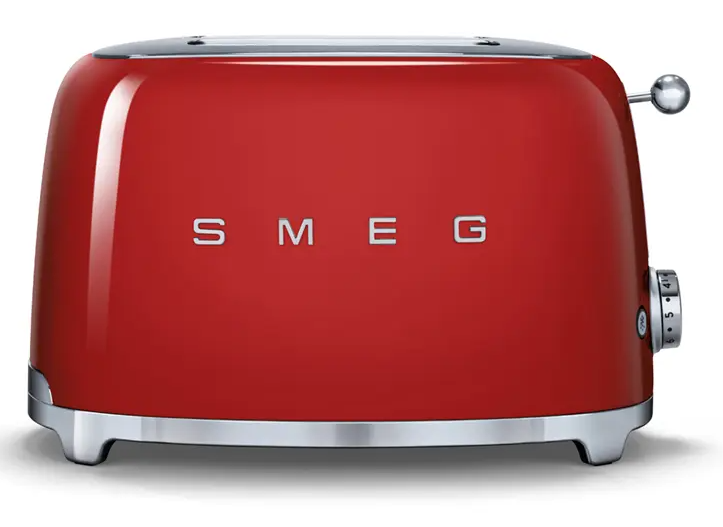 Smeg TSF01RDEU 2-Scheiben-Toaster Rot Farbe: Rot Stil der 50er Jahre 2-Scheiben