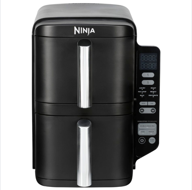 NINJA SL300EU Double Stack Heißluftfriteusse Nennaufnahme (Watt) 2470 Automatikprogramme 6 Fassungsvermögen (Liter) 7,6