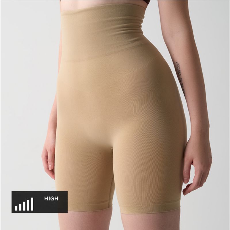 Mid Thigh Sculpting Shorts - Beige