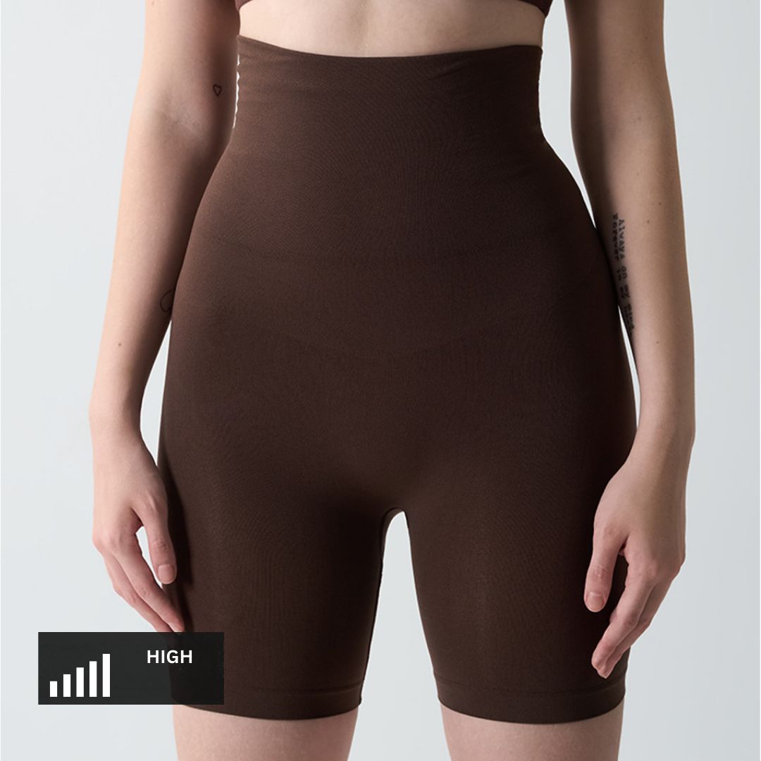 Mid Thigh Sculpting Shorts - Coffee