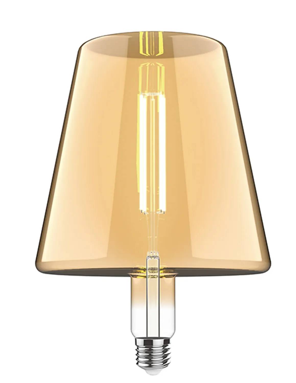 LED-Lampe Style L, E27 4W, 2100K Extra Warmweiß, 200 lm, Bernstein Glas, DIMMBAR