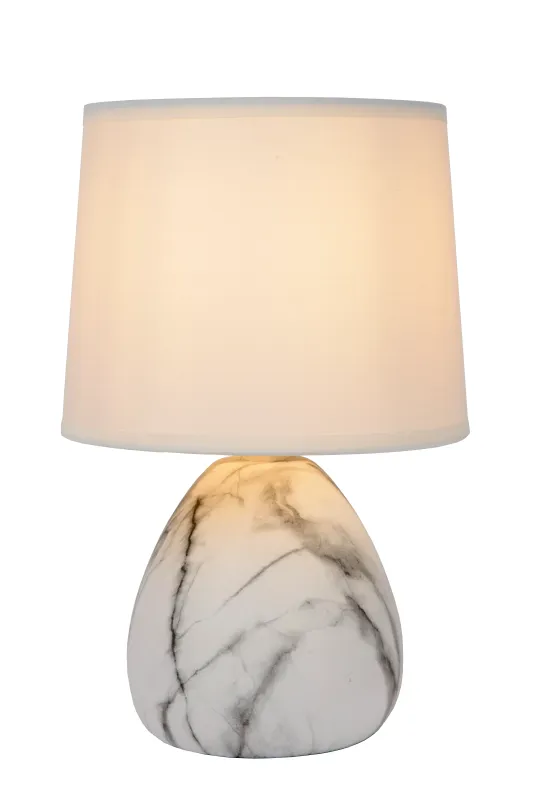 MARMO Tischleuchte Ø 16 cm  1 x E14 Marmor / Weiß