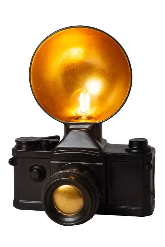CAMERA Tischleuchte 1 x E14 Schwarz / Messing