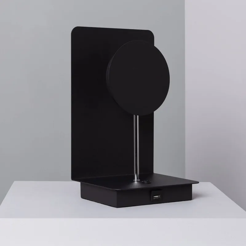 SOMBONG Tischleuchte 1xG9, mit USB-Anschluss, Schwarz