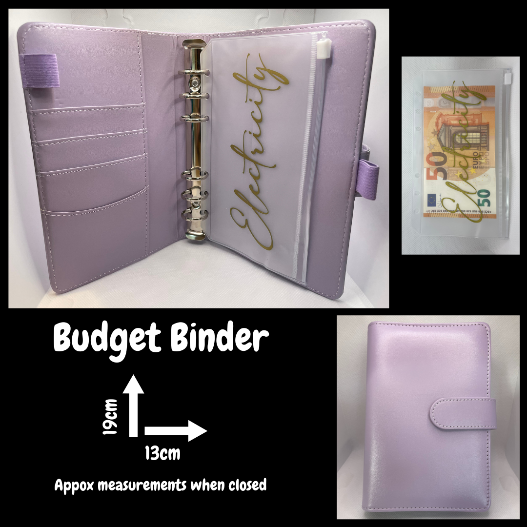 Lilac Budget Binder with Personalised Cash Pockets