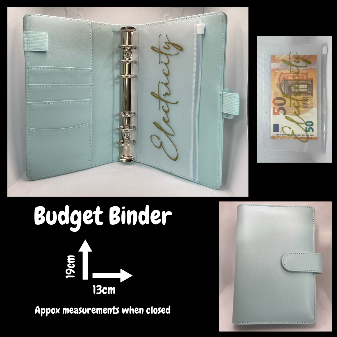 Light Blue Budget Binder with Personalised Cash Pockets