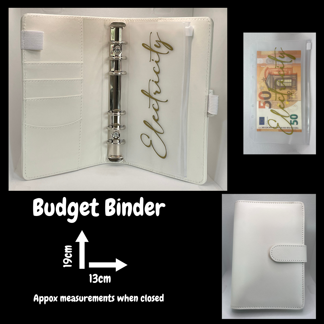 White Budget Binder with Personalised Cash Pockets