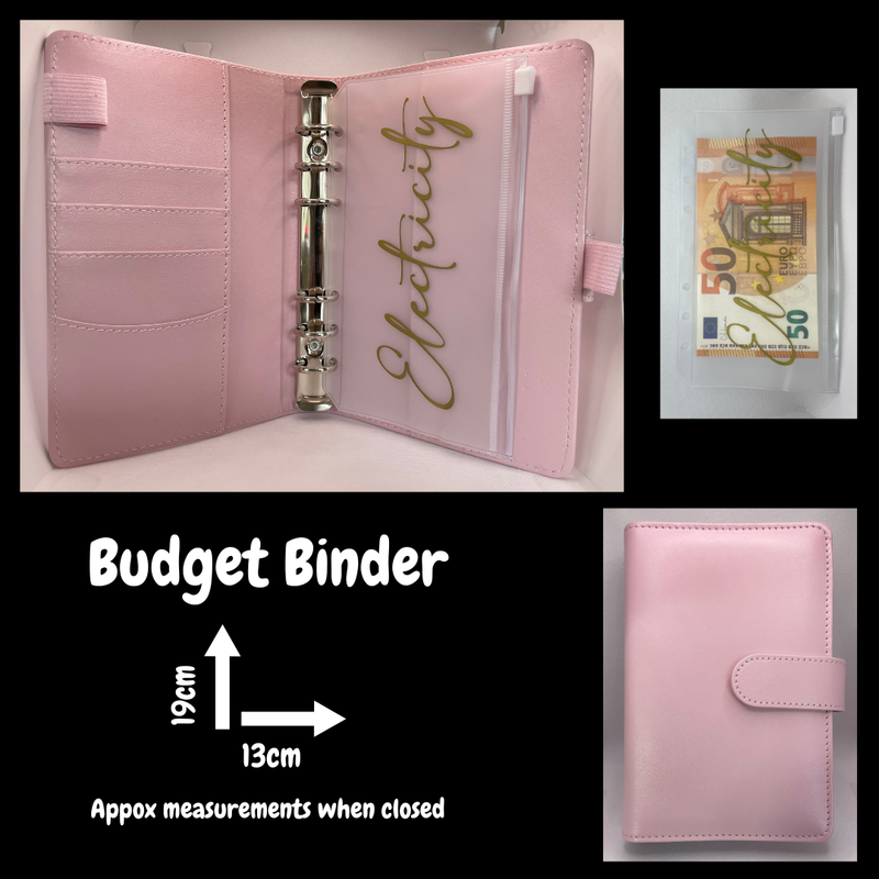 Light Pink Budget Binder with Personalised Cash Pockets