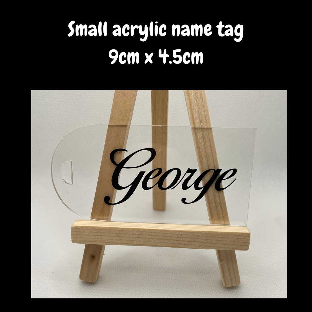 Personalised Acrylic Name Tag - Small