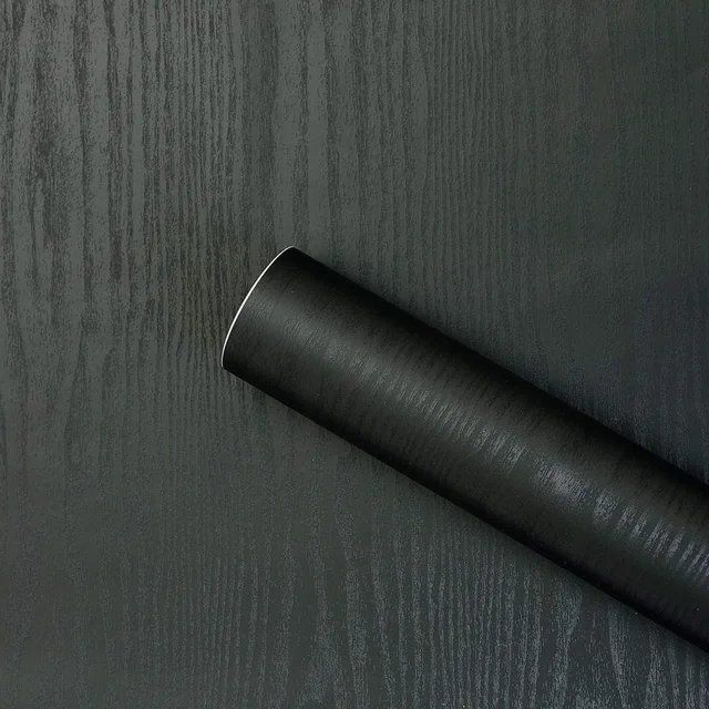 Bodaq Folie LS106 / Küchenfolie / Premium Dekorfolie Schwarz Holzoptik Matt