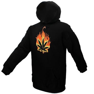Burning Weed Leaf Hoodie Sweater