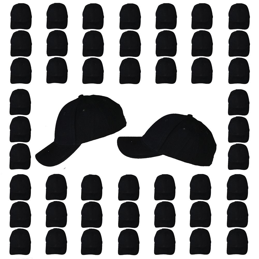 Basic Plain  Cap Black 50 pieces