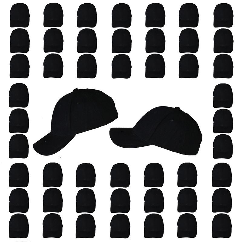 Basic Plain  Cap Black 50 pieces