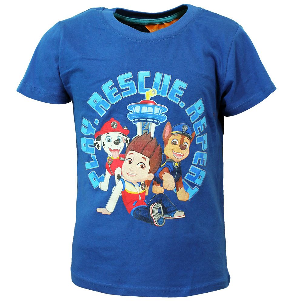 Paw Patrol Play Rescue Repeat Kids T-Shirt Blue