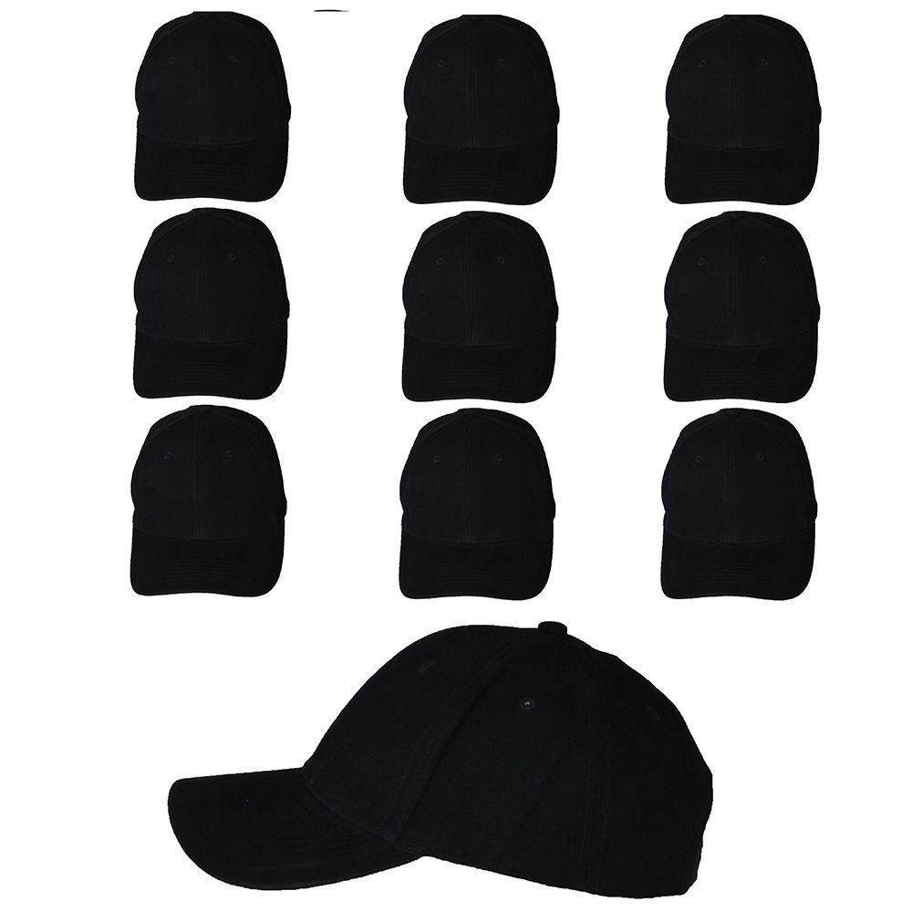 Basic Plain Black Cap 10 pieces