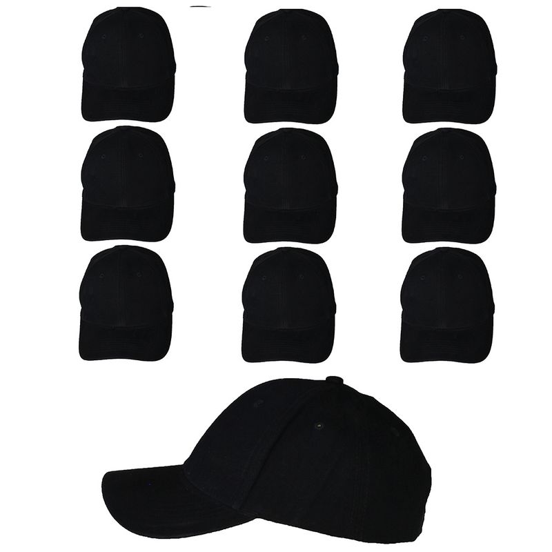 Basic Plain Black Cap 10 pieces