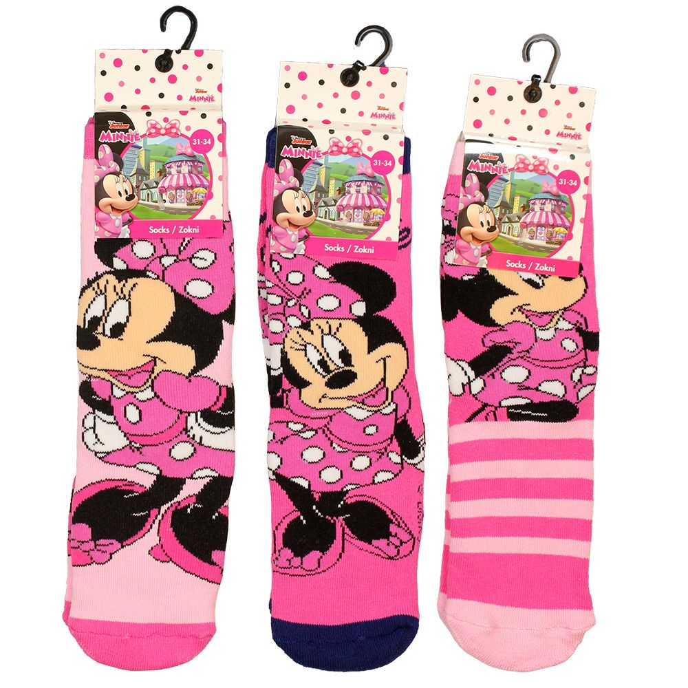 Disney Minnie Mouse Kids 3 Pair Socks Set