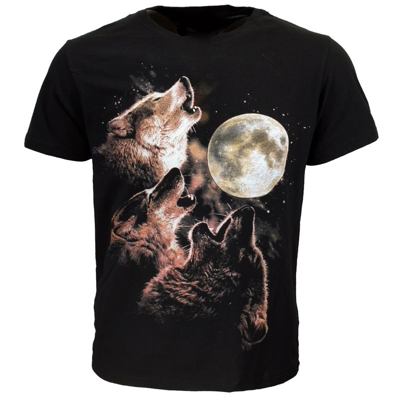 Wolf Pack Howling At Full Moon T-Shirt