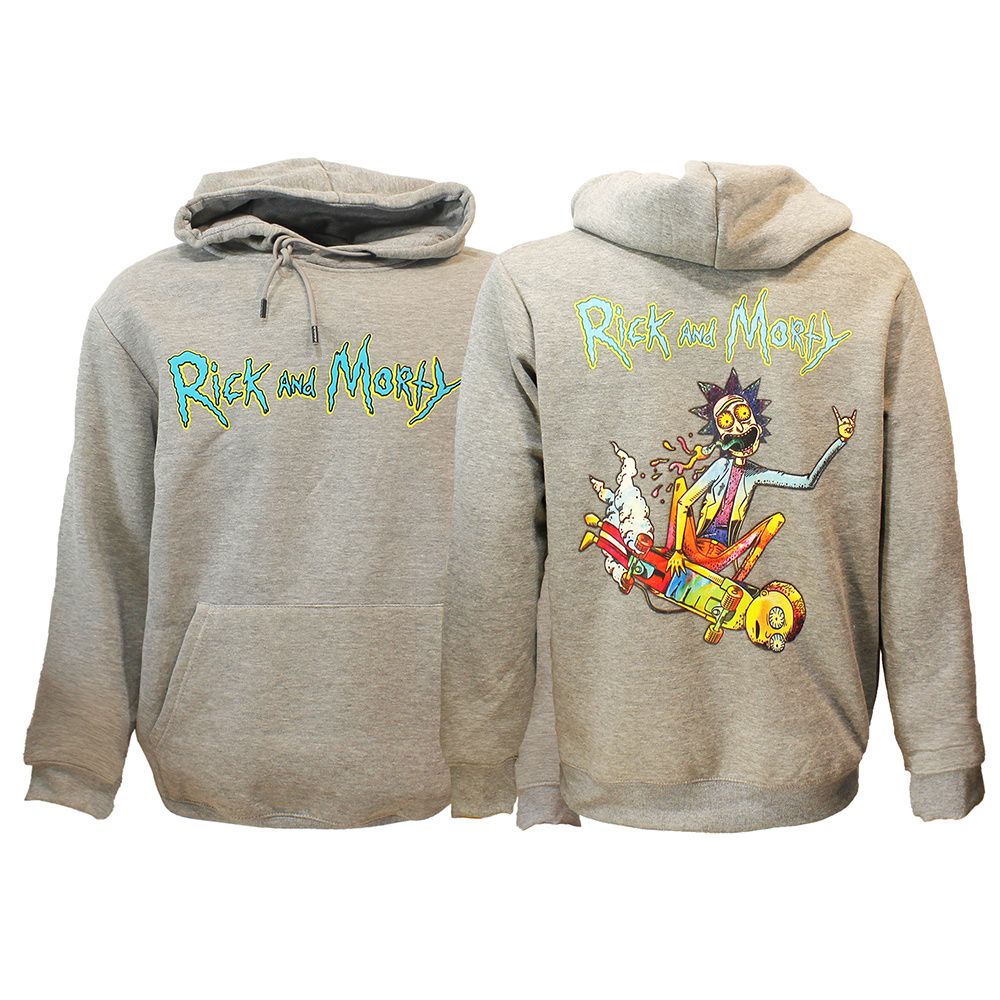Rick &amp; Morty Acid Rick Hoodie Pullover Sweater Gray