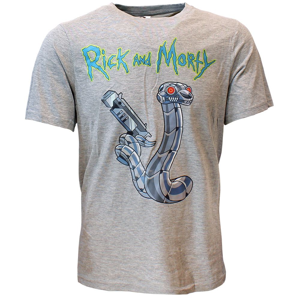 Rick and Morty Robotic Snake T-Shirt Grey