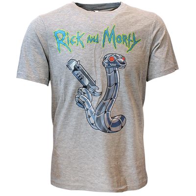Rick and Morty Robotic Snake T-Shirt Grey