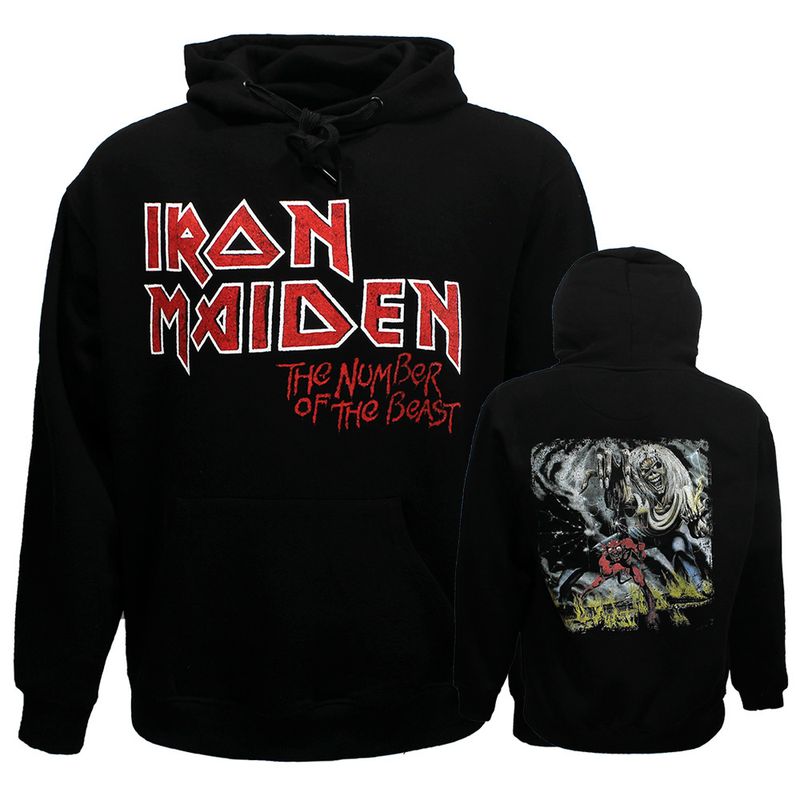 Iron Maiden Hoodie Number Of The Beast Faded Edge Vintage Sweater Pullover