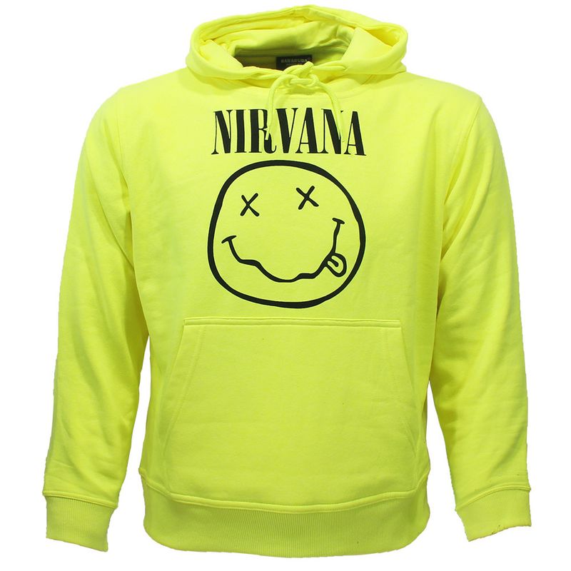 Nirvana Neongelber Smiley-Hoodie-Pullover