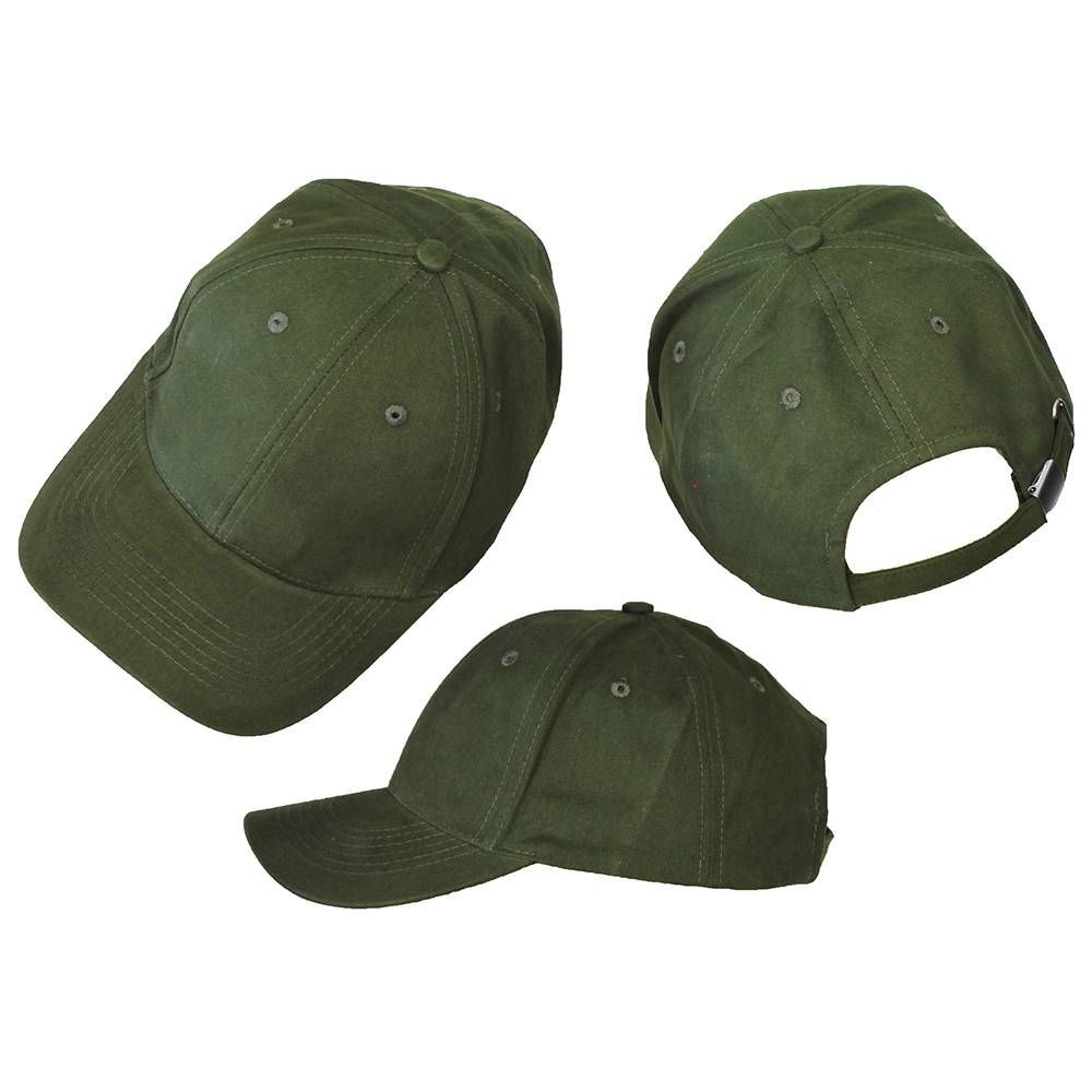 Basic Plain Cap Moss Green 3-Pack