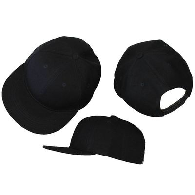 Basic Plain Snapback Cap Black 3-Pack